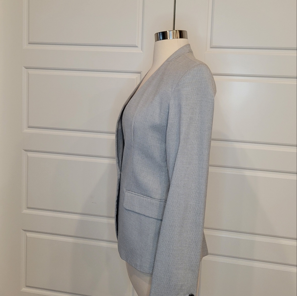 ZARA BASIC COLLECTION GRAY HOUNDSTOOTH BLAZER SIZ… - image 6